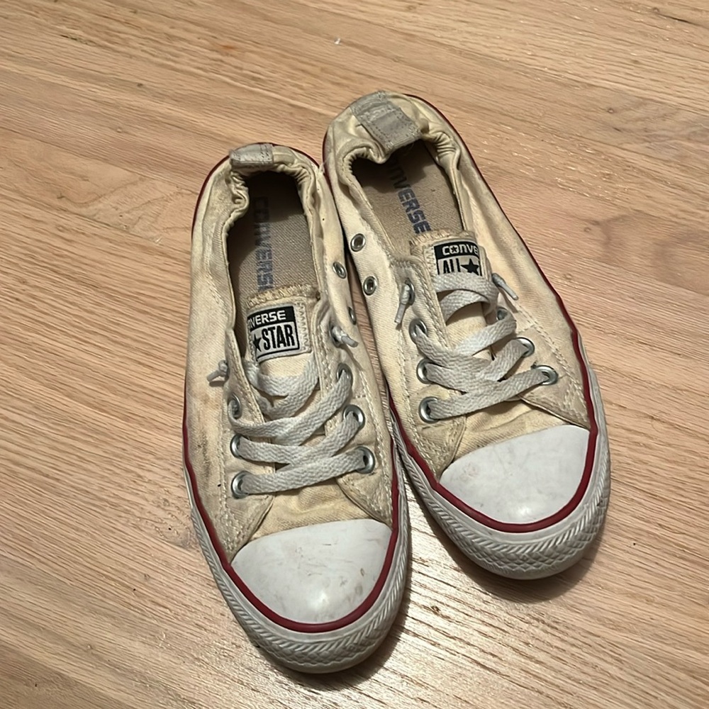 Cream/white converse